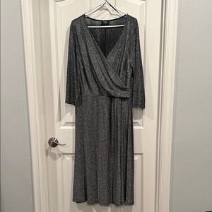 MSK Shimmering Gray Long Sleeve Dress